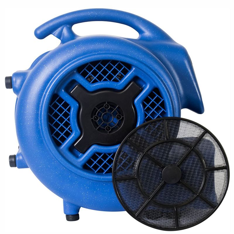 XPOWER X-430TF-MDK Dog Pet Grooming Hands Free No Heat 3 Cage Dryer with Adjustable Timer and Multi Cage Drying Flexible Hose Kit, Blue