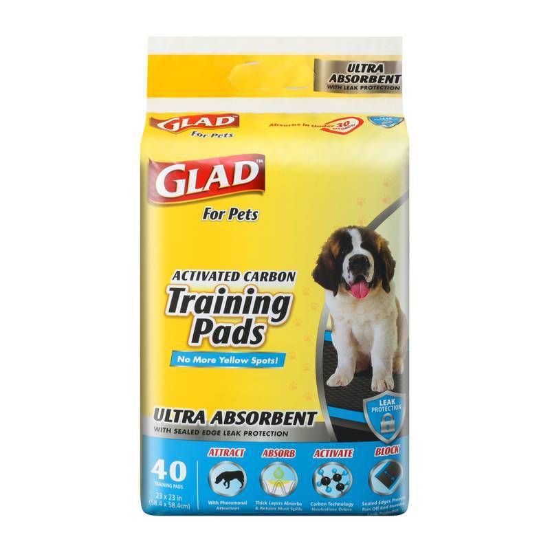 Glad Ultra-Absorbent Activated Carbon Training Dog Pads - 40ct