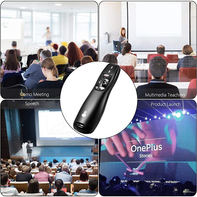 Clicker Remote Laser Pointer Wireless USB Presenter Slideshow PowerPoint Clicker Compatible with Win10 MAC Support PPT Keynote Google Slides
