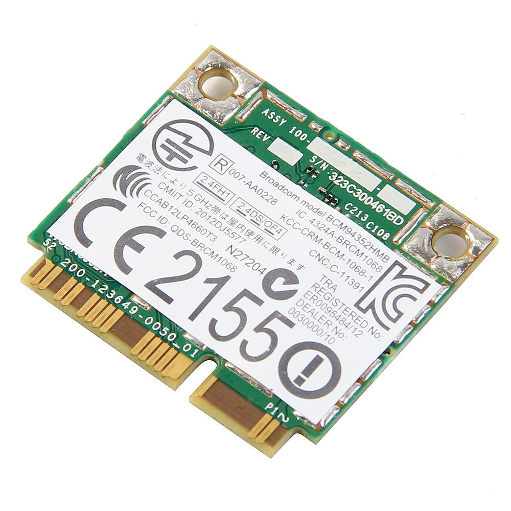 Dual Band For BCM94352HMB 867Mbps Wifi Bluetooth BT 4.0 Mini PCI-E Half Wireless WI-Fi Card BCM94352 802.11/ac DW1550