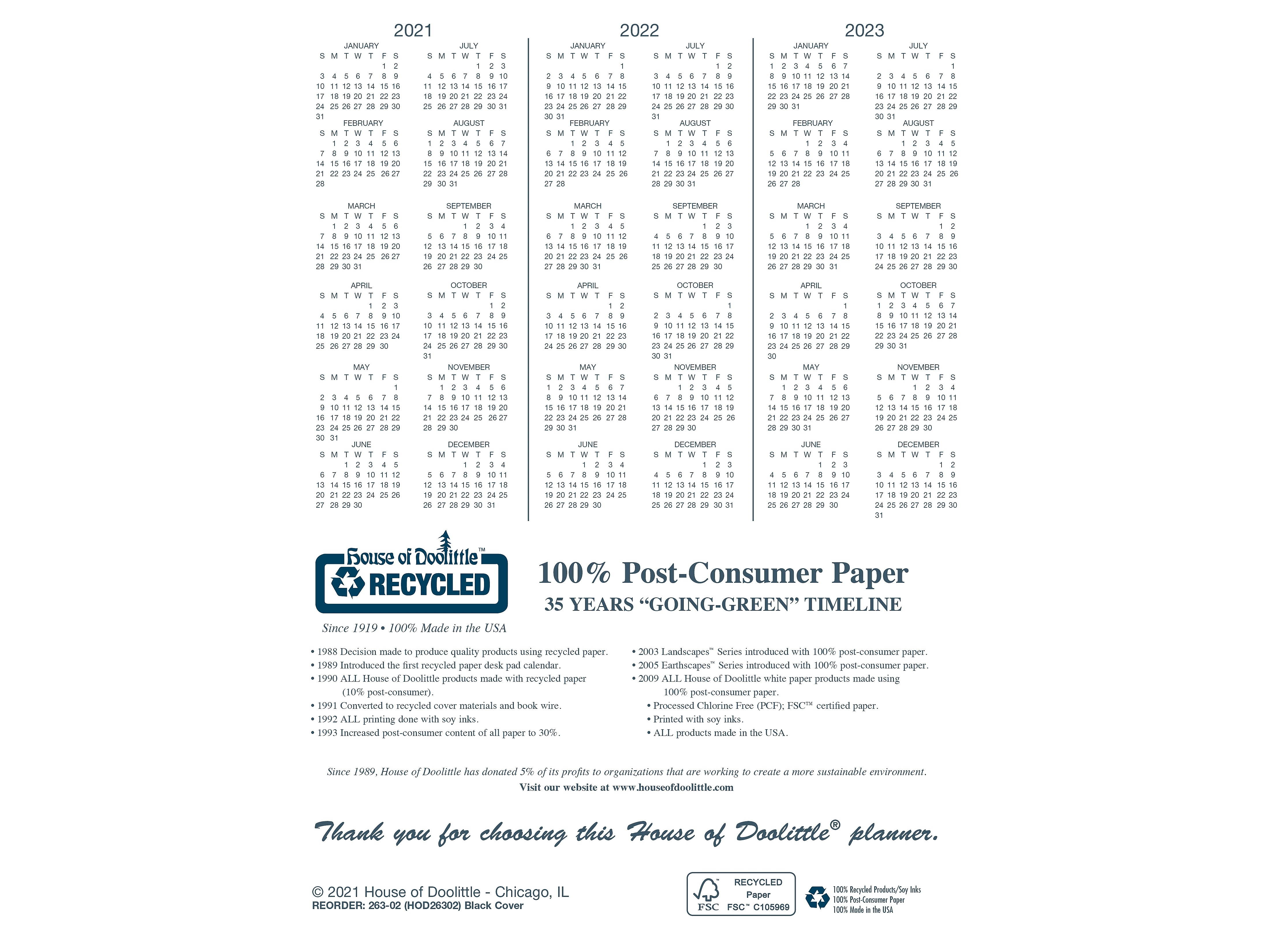 House of Doolittle 2021-2022 8.5" x 11" Academic Planner Bright Blue 26308-22