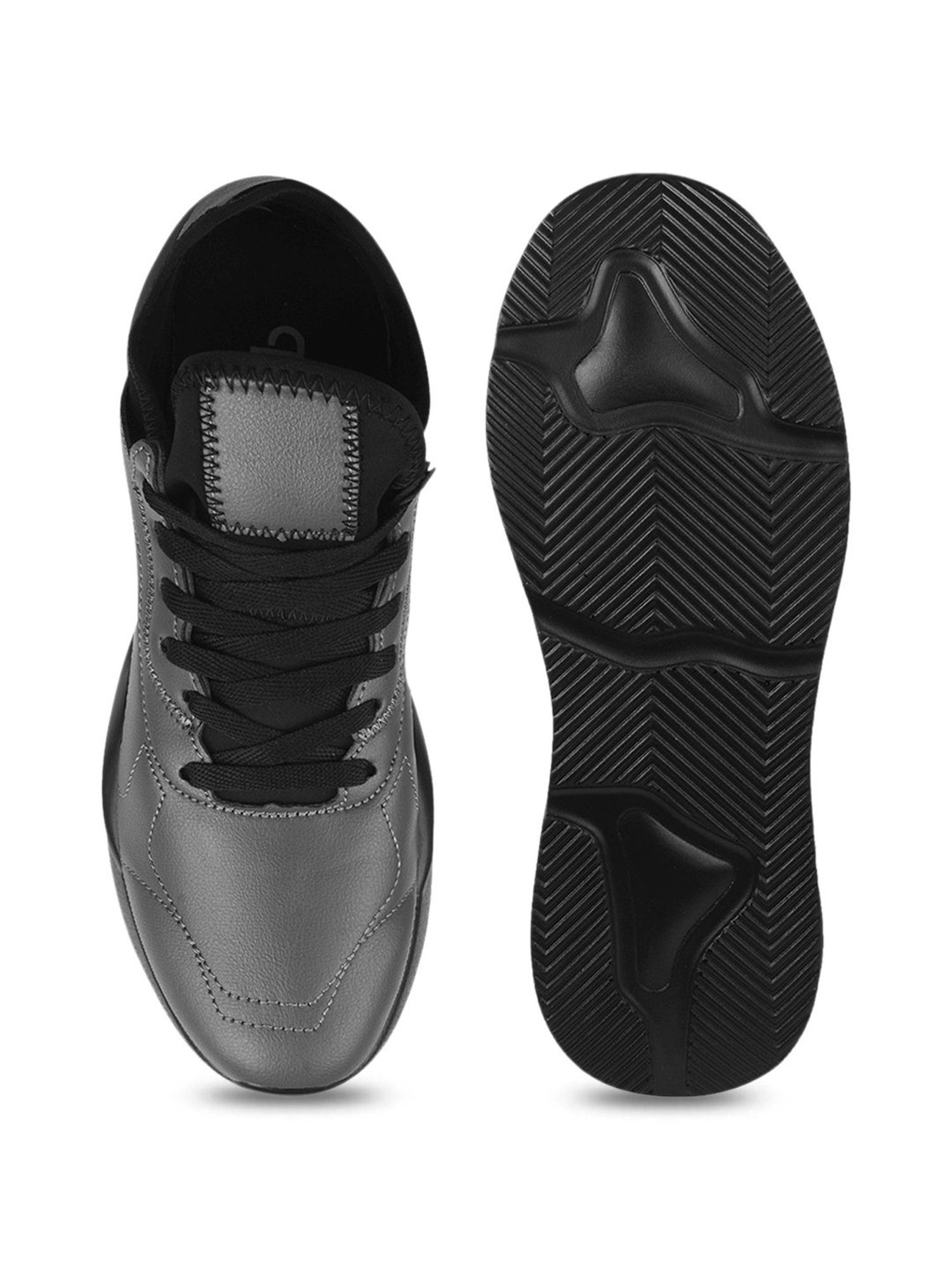 The White Pole Men's Dark Grey Casual Sneakers