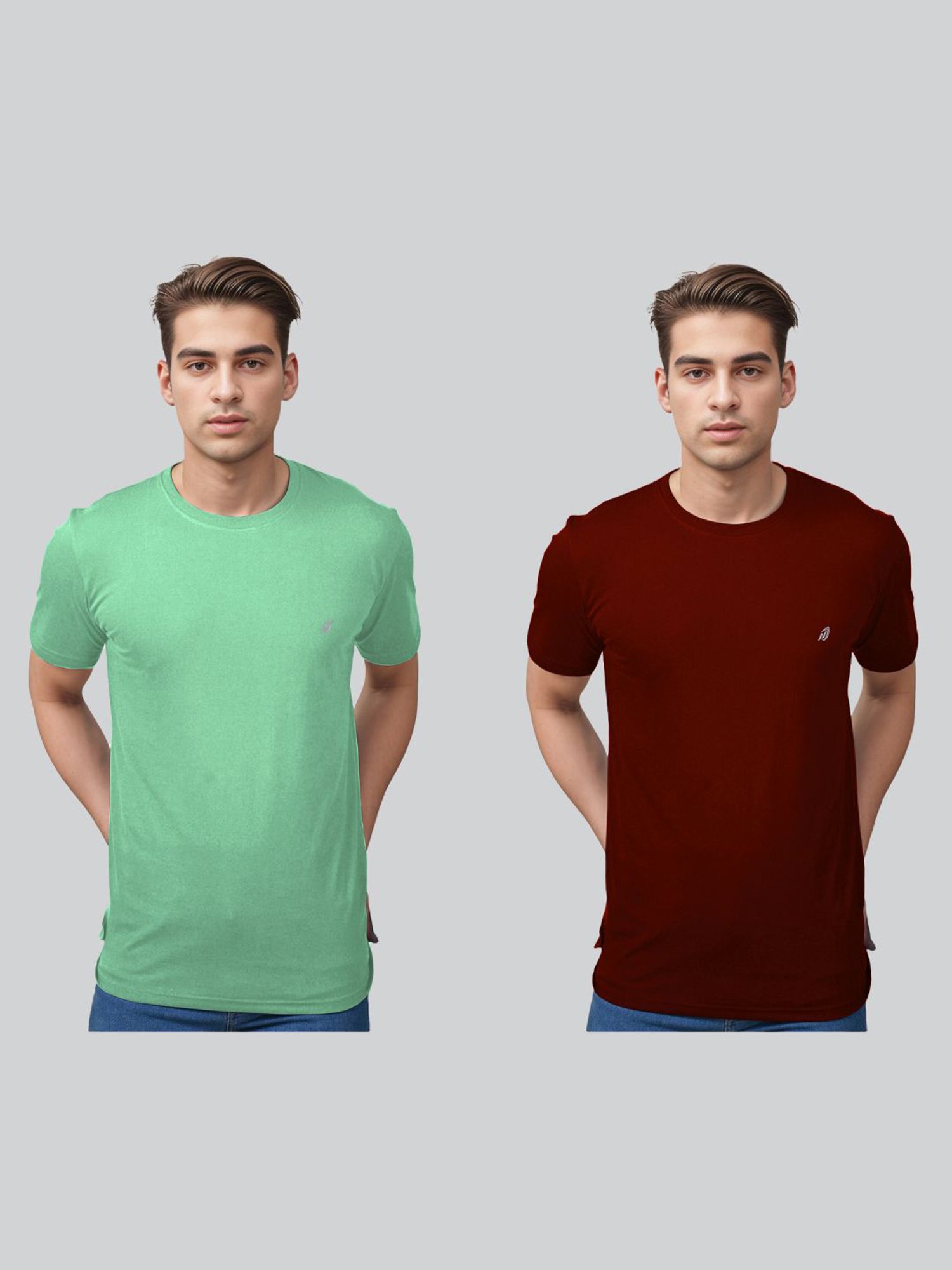 Lux Nitro Maroon & Green Regular Fit T-Shirt
