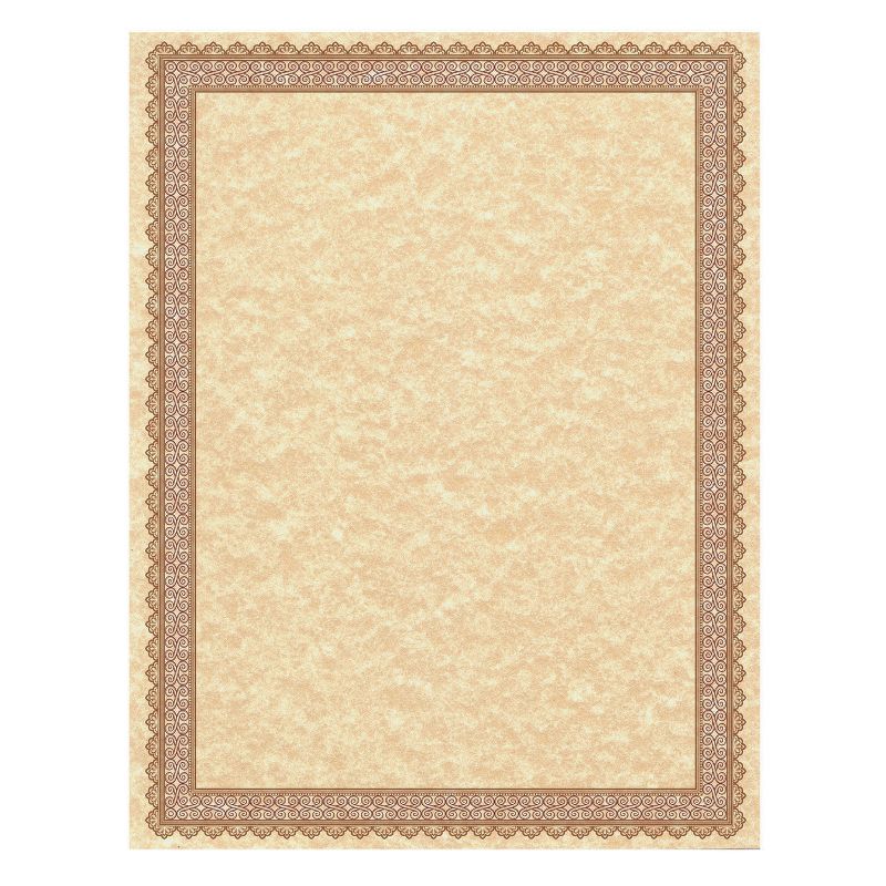 Southworth Parchment Certif Vintage 8 1/2x11 Copper w/Burgundy/Gold-Foil Border 91350