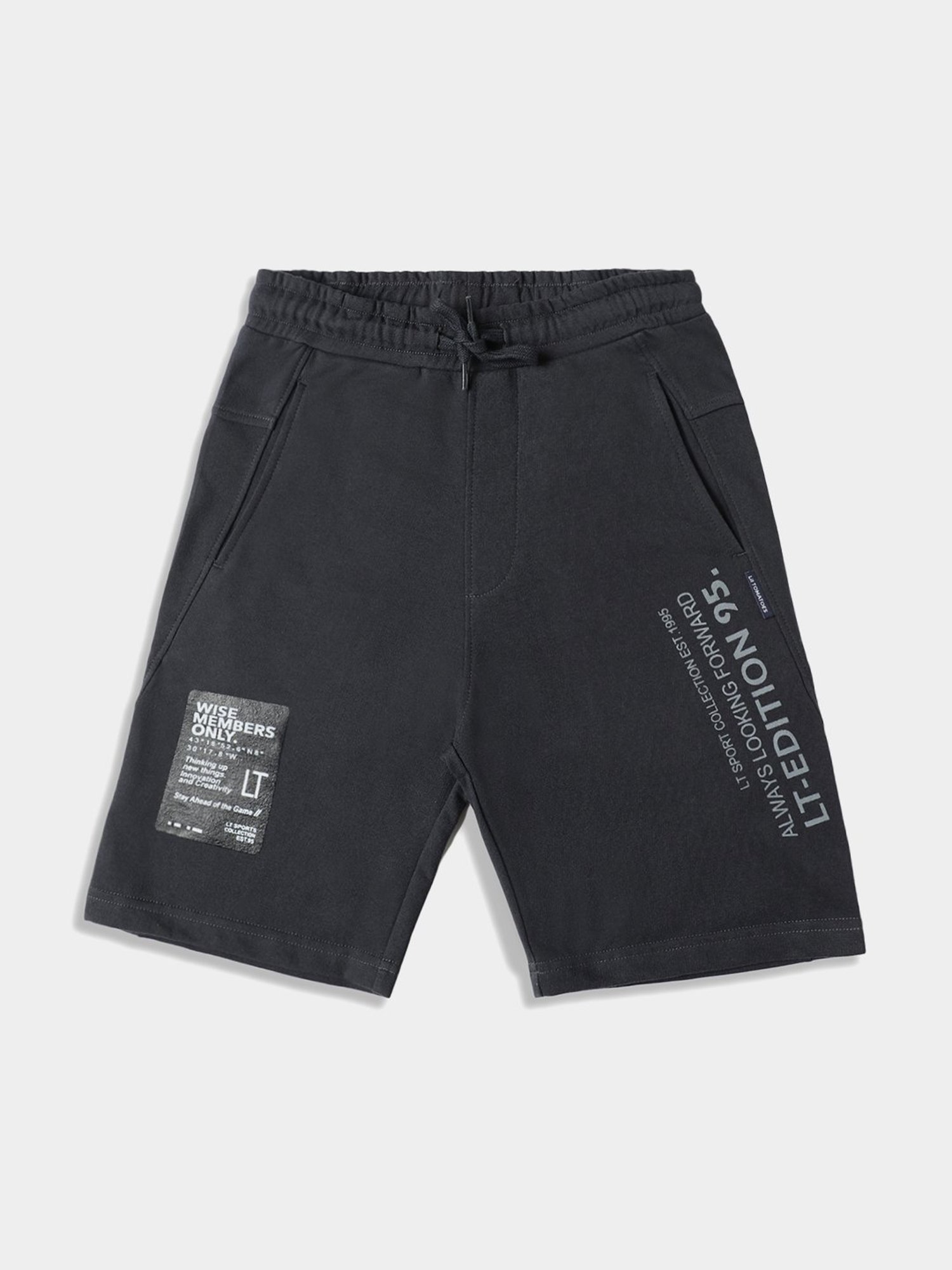 Lil Tomatoes Boys Grey Printed Bermuda