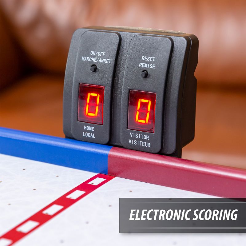 EastPoint Sports 48 Inch Rush NHL Electronic Indoor Hover Hockey Game Table Set with 2 Pucks, 2 Pushers, and LED Scoring for Multiple Player Air Play