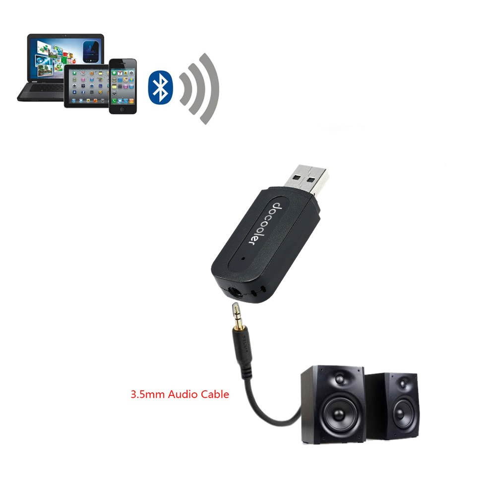 Mini USB Wireless BluetoothAudio Receiver 3.5mm AUX  Music Adapter Car AUX Home Audio System