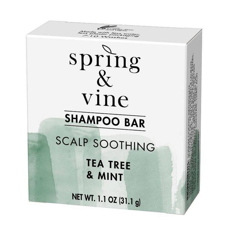 Spring & Vine Mini Scalp Soothing Tea Tree & Mint Shampoo Bar - 1.1oz