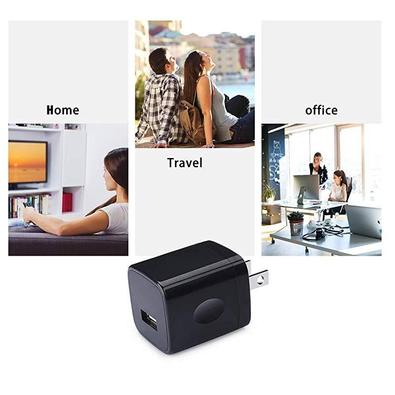 Single USB Port Wall Charger,  1A/5V Wall Plug USB Power Adapter 6 Pack Compatible Phone 11Pro Max XS XR 8 7 6 Plus 5, Samsung Galaxy s10e S10 S9 S8 Plus,Nexus, Moto,G7 V40 V30+, BlackBerry