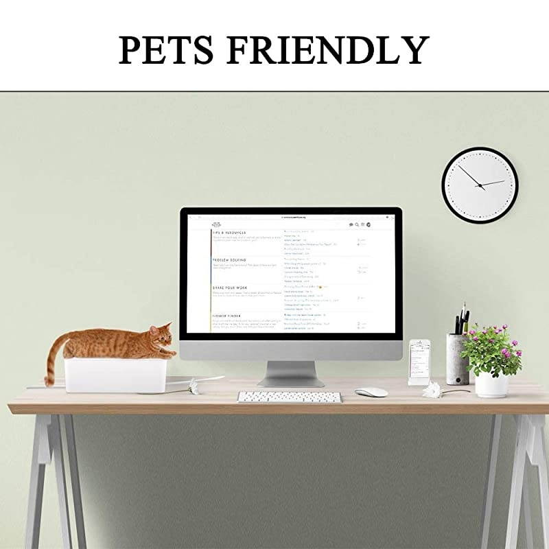 of 3 3 Cable Management Boxes + 3 Wire Ties Large Cord Box Organizers to Hold and Hide Power Strip Charger Adapter Power Cord Charging Station USB HUB White