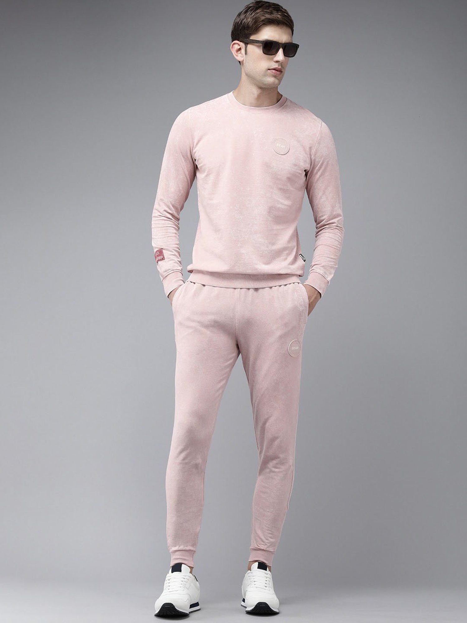 The Bear House Pink Cotton Slim Fit Tracksuit