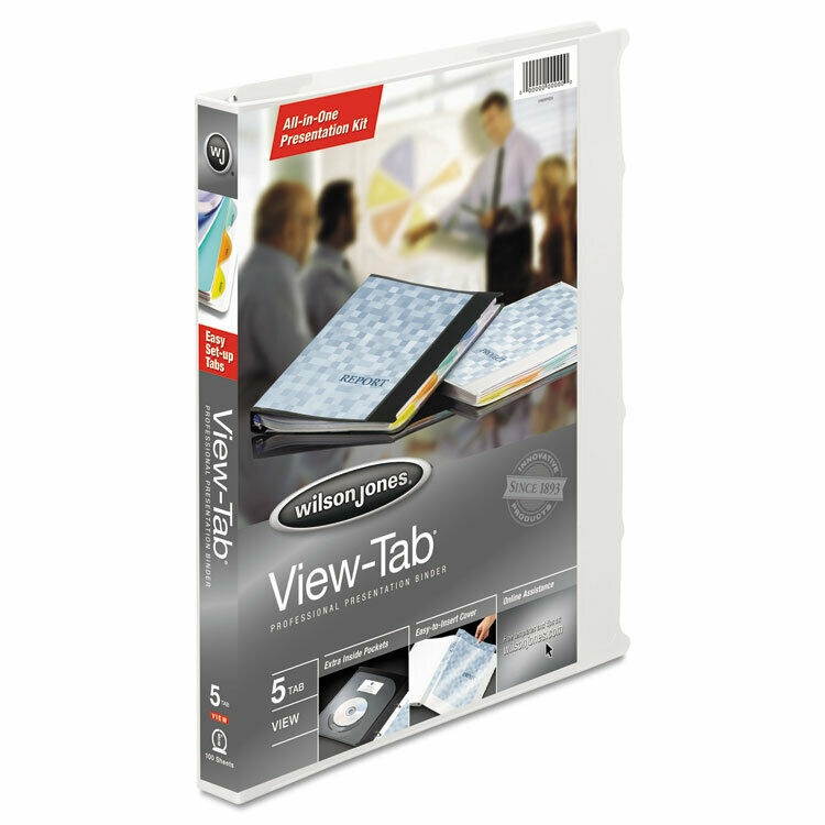 Wilson Jones View-tab Presentation 5-Tab Binder 58 Capacity 8.5x11  White