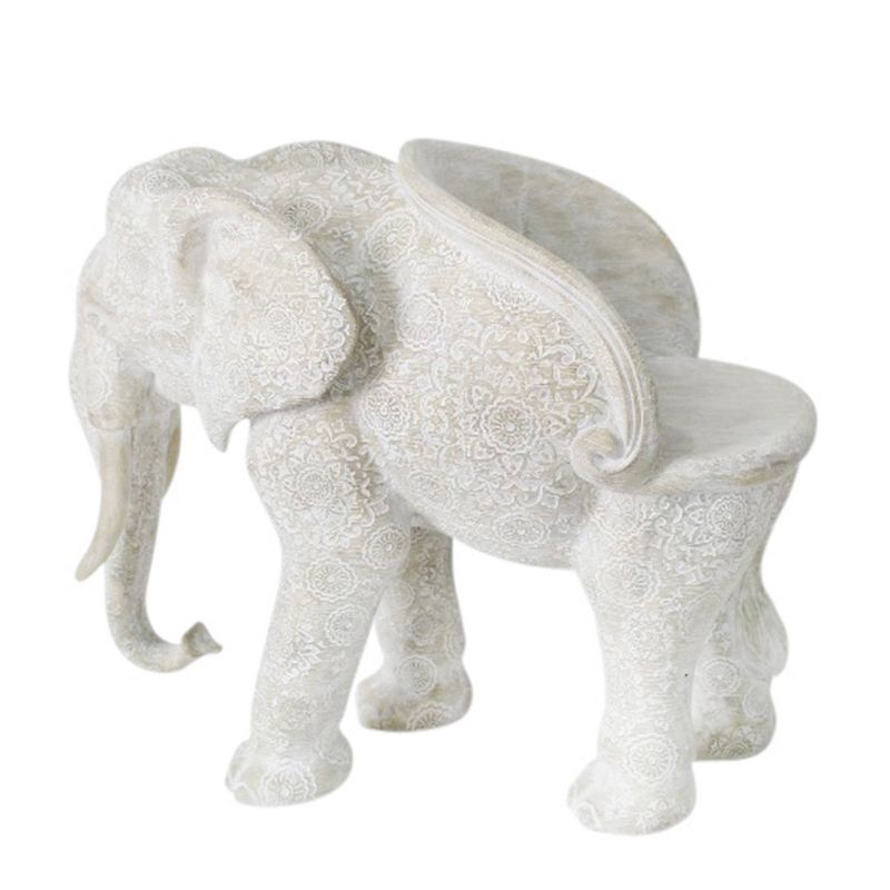 36" Resin Elephant Garden Patio Chair Gray - Sagebrook Home