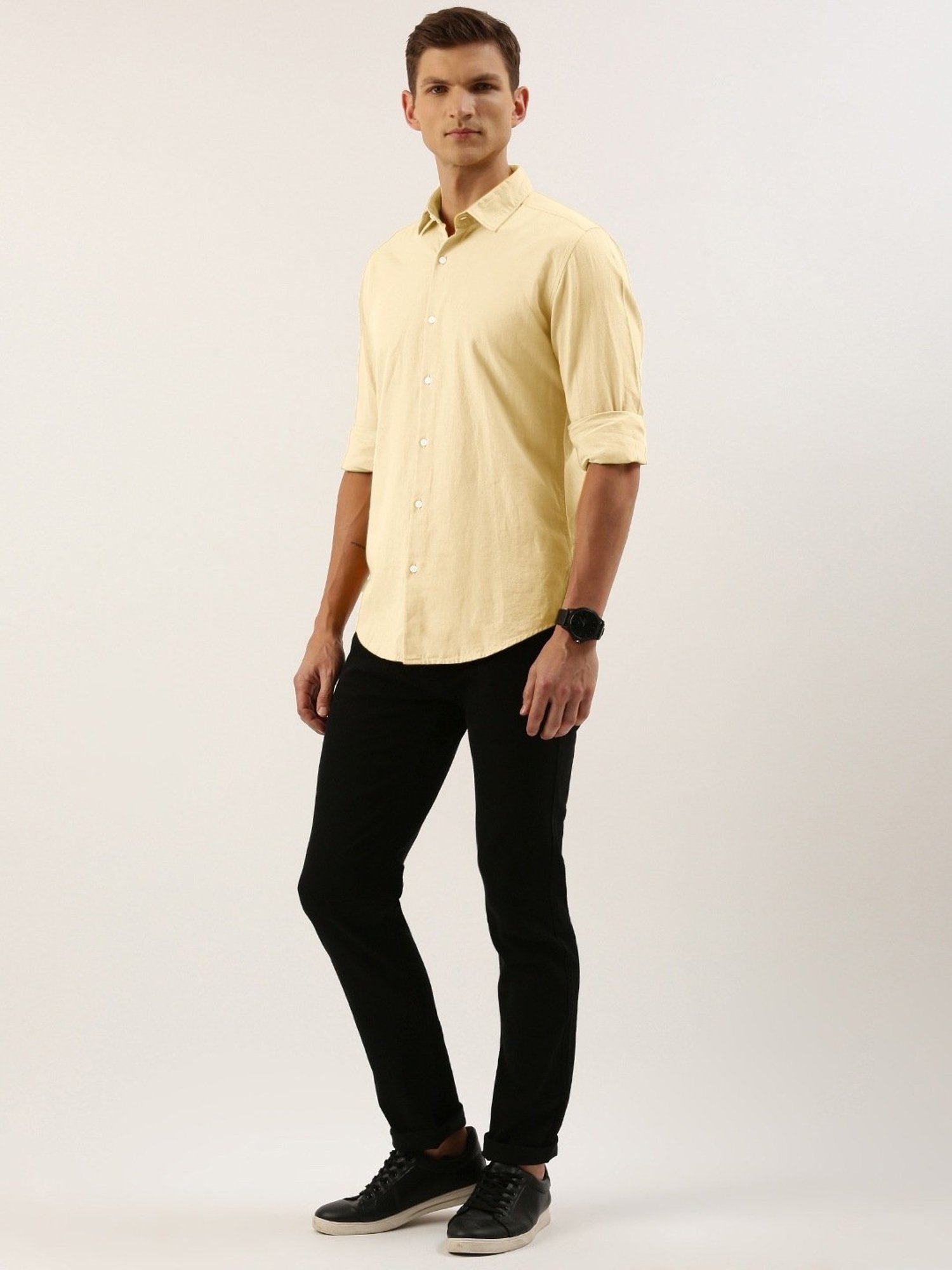 IVOC Beige Slim Fit Shirt