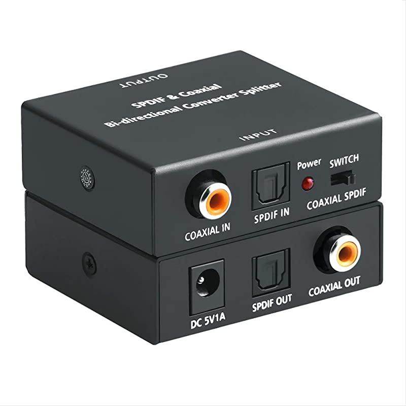 or CoaxtoOptical Digital Audio Converter Adapter ROOFULL Premium BiDirectional Digital Coaxial tofrom SPDIF Optical Toslink Audio Signal ConverterRepeater