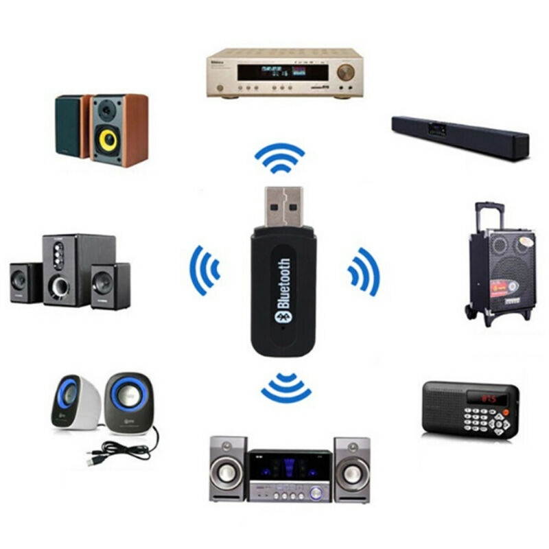 3.5mm to USB Bluetooth Wireless Receiver AUX Audio Stereo Music Adapter Converter with 3.5mm Audio Cable