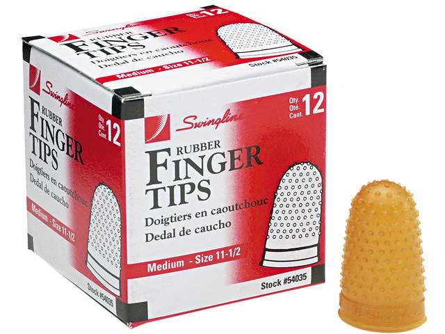 Swingline S7054035C Rubber Finger Tips, Size 11, Medium, PK12