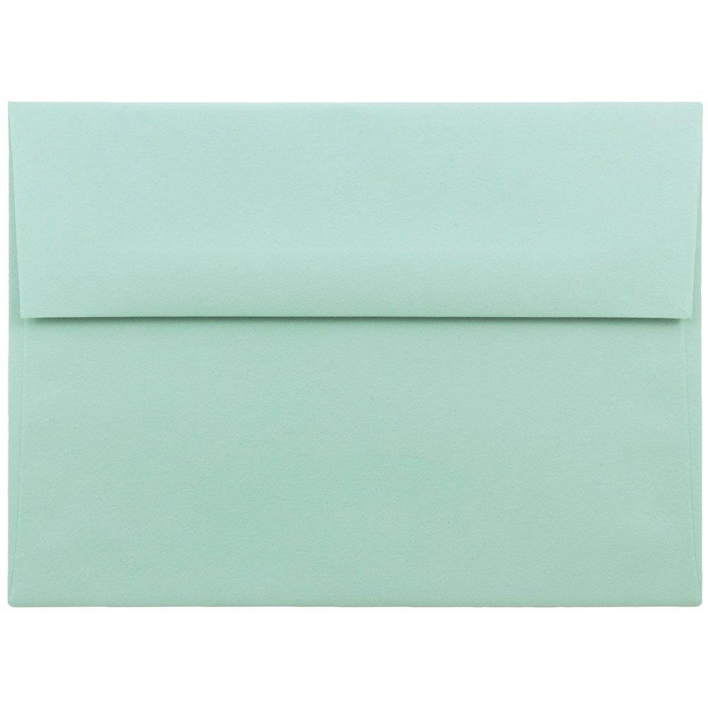 JAM PAPER A7 Premium Invitation Envelopes - 5 1/4 x 7 1/4 - Aqua Blue - Bulk 250/Box