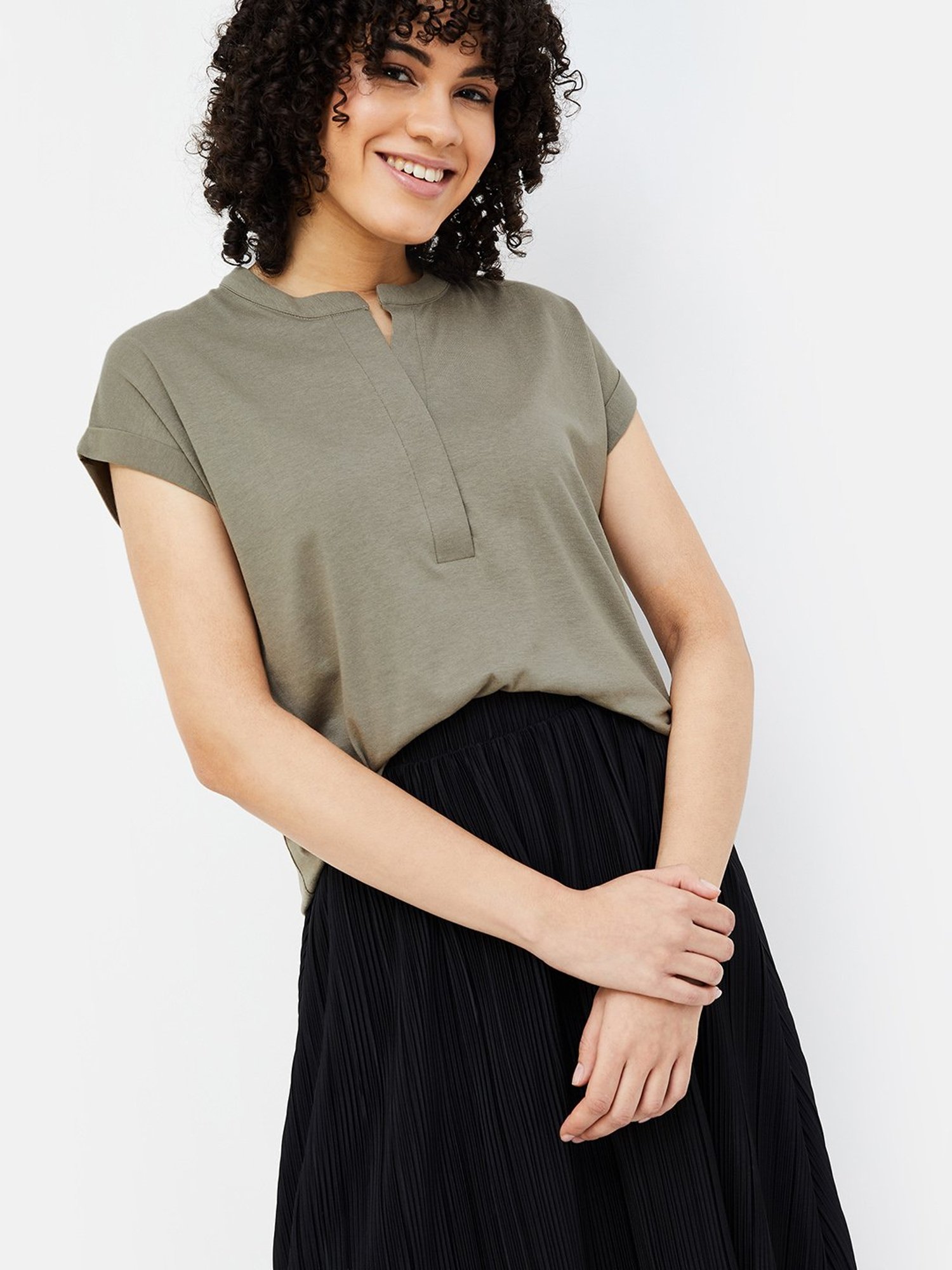 Fame Forever by Lifestyle Sage Green Regular Fit Top