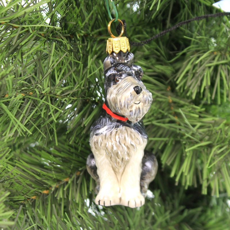 Joy To The World 3.5" Gray Schnauzer Ornament Per Set Dog Companion  -  Tree Ornaments