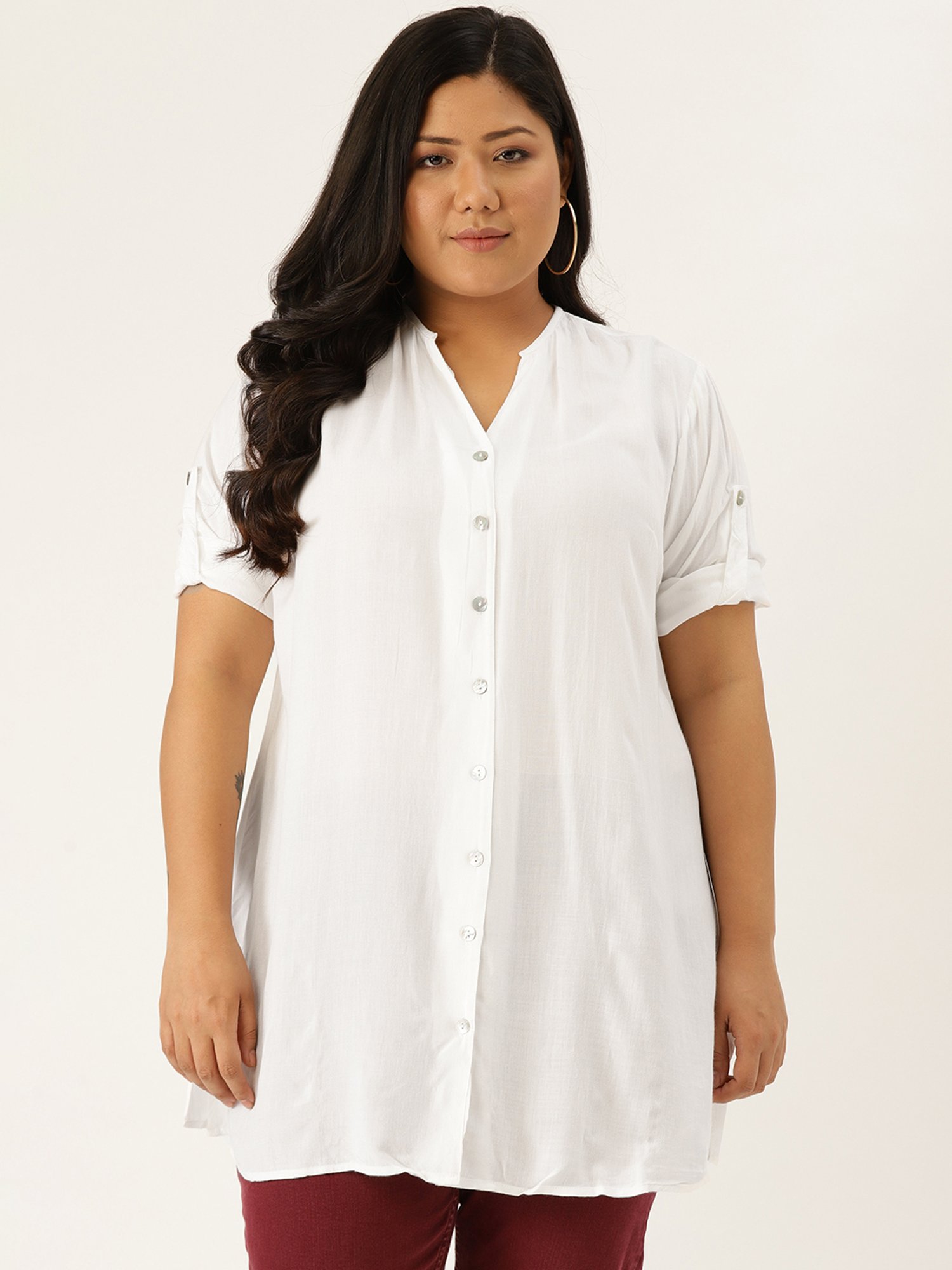 theRebelinme White Regular Fit Shirt