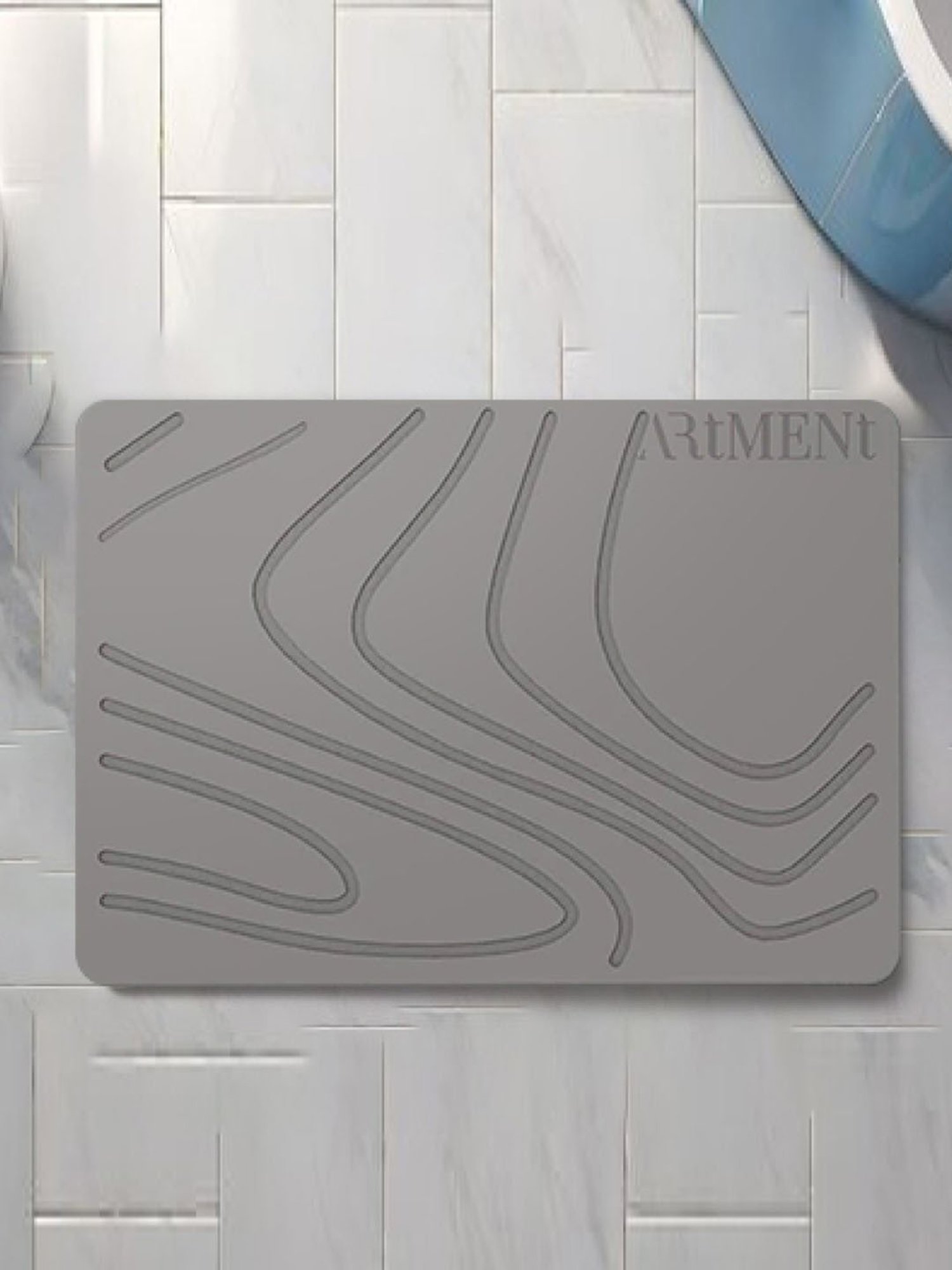 The Artment TerraDry Stone Bath Mat - Non-Slip Super Absorbent Diatomaceous Earth Stone Mat Large