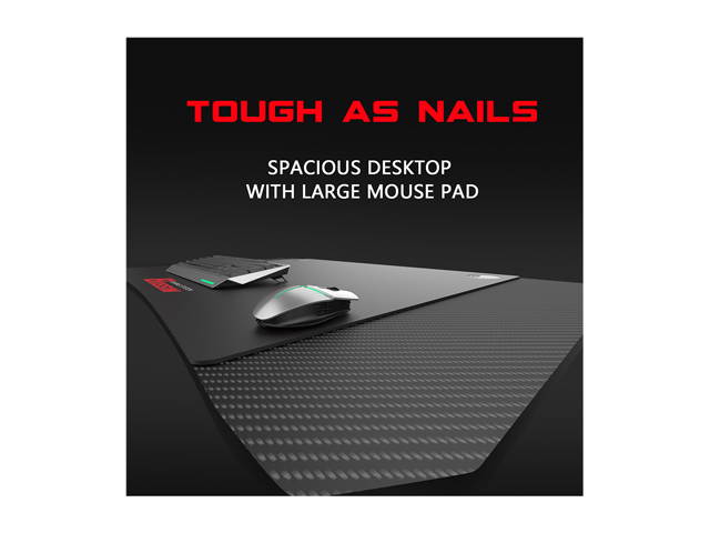 Bossin 44 Inch Ergonomic Gaming Desk, Z-Shaped Office PC Computer Desk with Large Mouse Pad, Gamer Tables Pro with USB Gaming Handle Rack, Stand Cup Holder&Headphone Hook