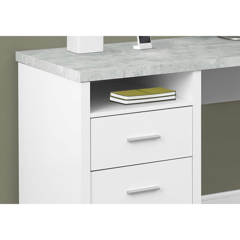 Monarch Specialties 80" Modern Home Office Computer Desk with Drawers, White