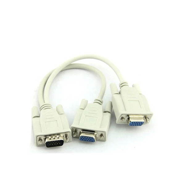Topwin 1 To 2 VGA SVGA Monitor Y Splitter Computer Cable Lead 15 Pin For PC Computer