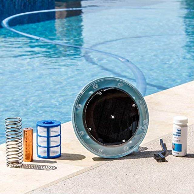 xtremepowerus solar pool purifier pool solar ionizer system chlorine effective up to 32,000 gallons reduces chlorine algae