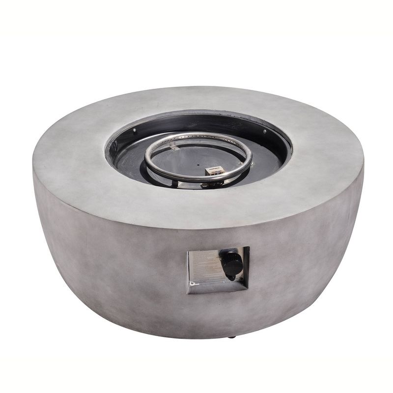 36" Outdoor Round Propane Gas Fire Pit with Concrete Base - Peaktop