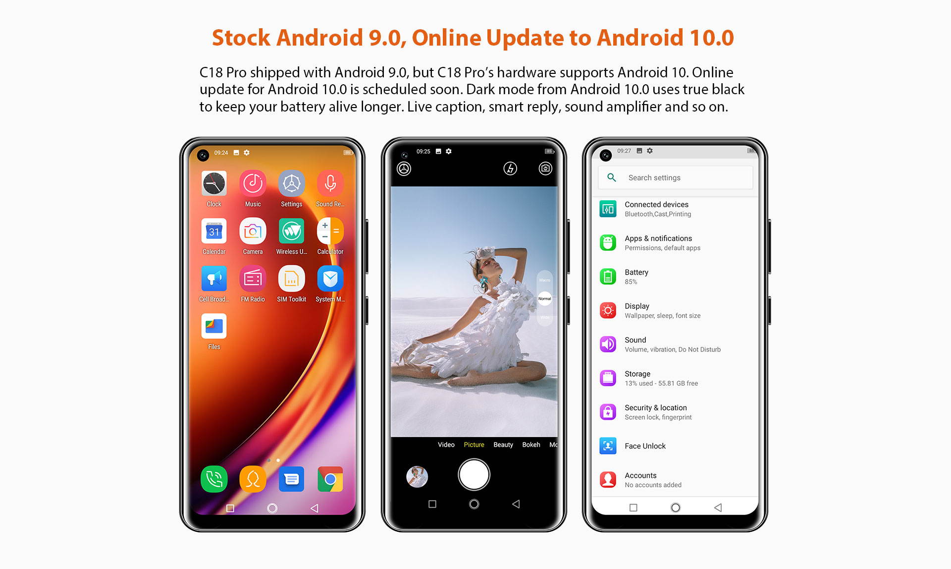 4G Mobile Phone OUKITEL C18 Pro, Quad Camera 16MP+8MP+5MP+2MP, 6.55&rsquo;&rsquo; Full HD SIM Free Smartphone Unlocked, Helio P25 Octa Core 4GB+64GB, 4000mAh Fingerprint Face Unlock Android 9.0 DUAL SIM