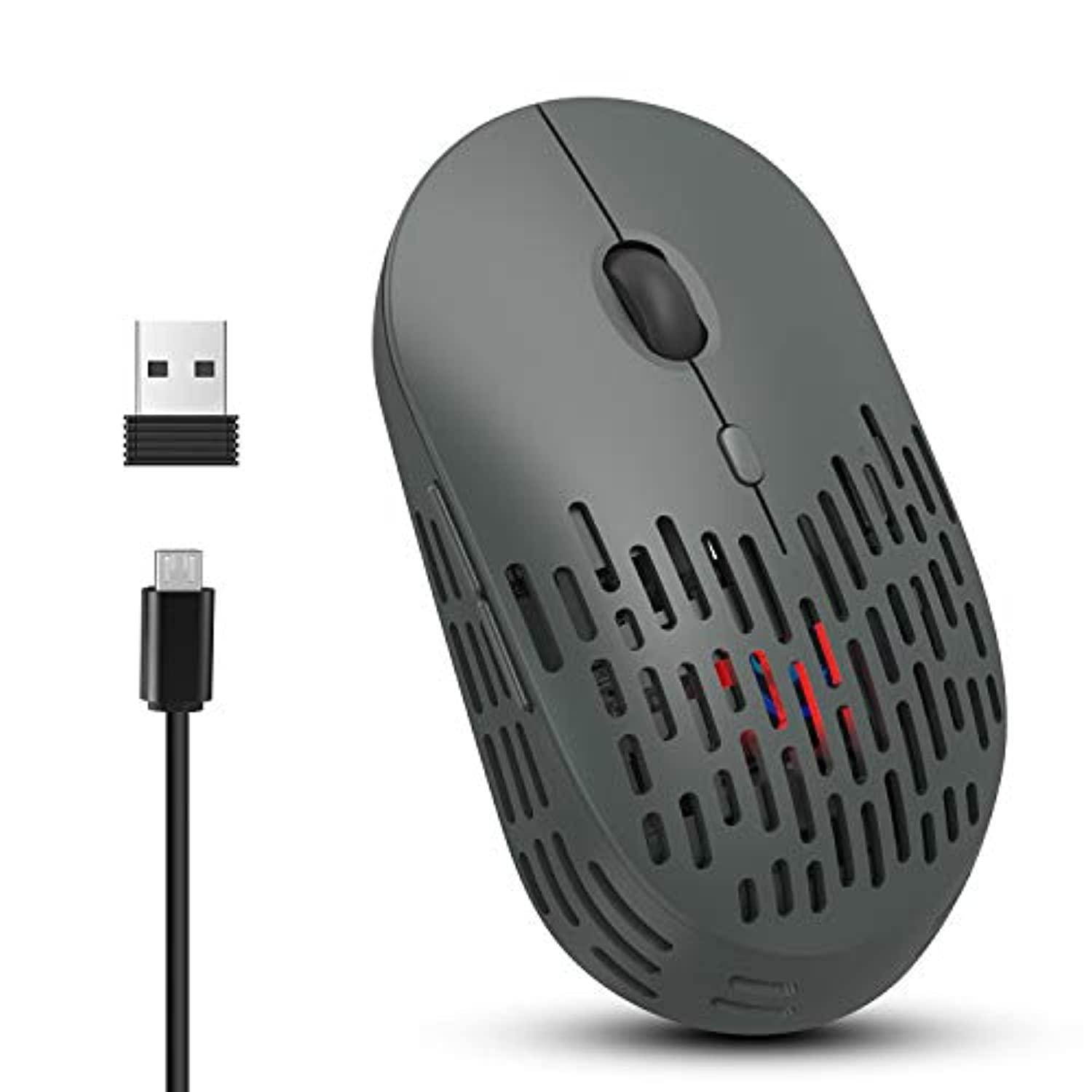 wireless lightweight gaming mouse rechargeable, multi-colour backlit game mice with 7 buttons,2.4g silent optical,3 adjustable