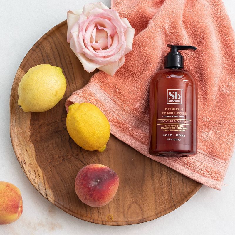 Soapbox Citrus & Peach Rose Reviving Moisture Liquid Hand Soap - 12oz/3pk