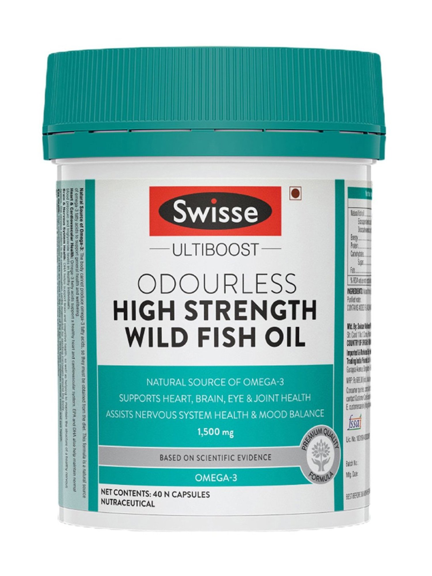 Swisse Ultiboost Odourless Wild Fish Oil - 40 Capsules