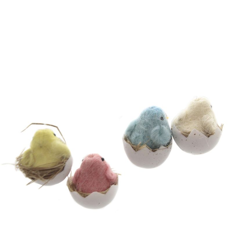 Easter 2.0" Chicks In Egg Set/4 Spring Tree Ornament Bird  -  Decorative Figurine Sets
