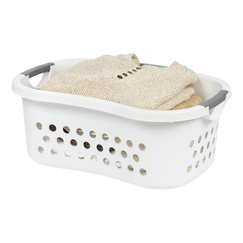IRIS 2pk Comfort Carry Laundry Basket White