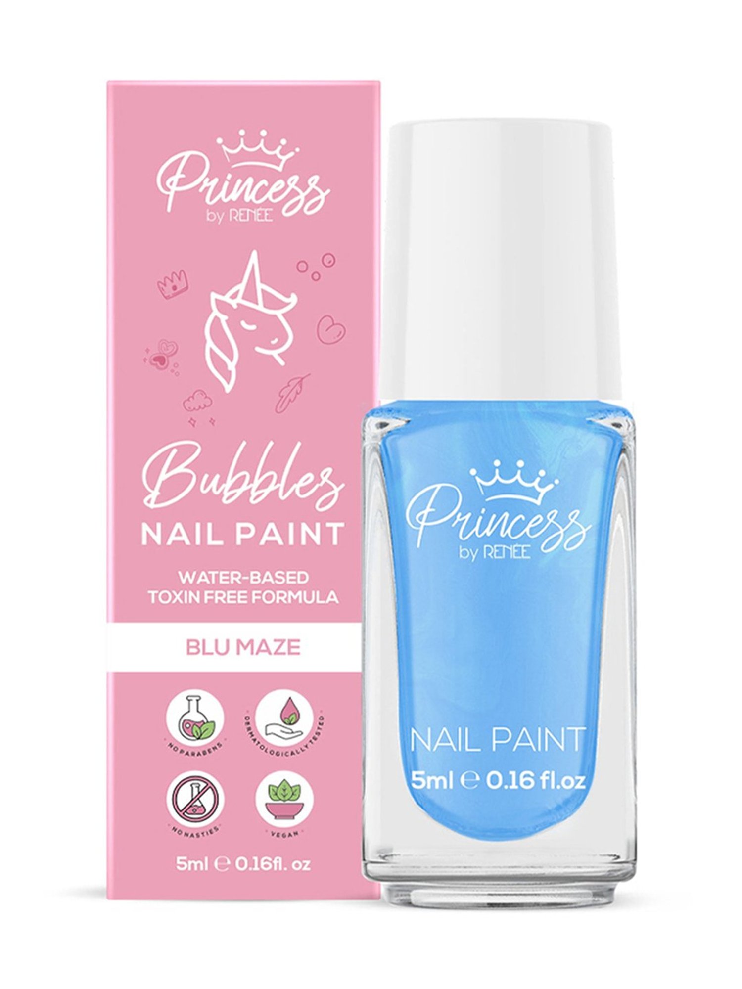 Princess by RENEE Bubbles Nail Paint Blu Maze - 5 ml
