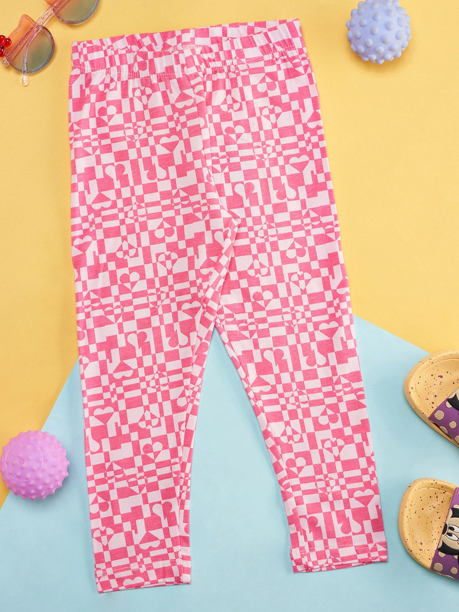 Bonjour Girls Light Grey Printed Tights