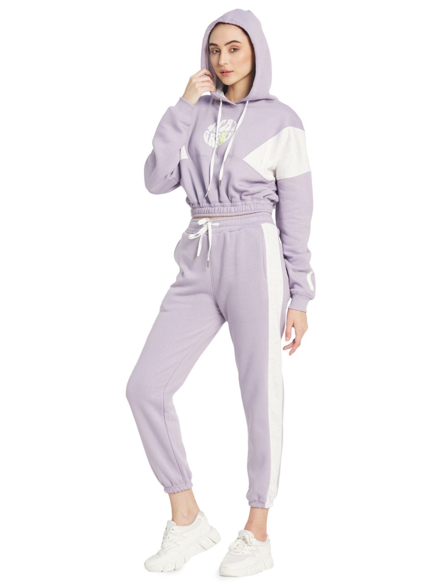METTLE Purple Graphic Print Track Suit