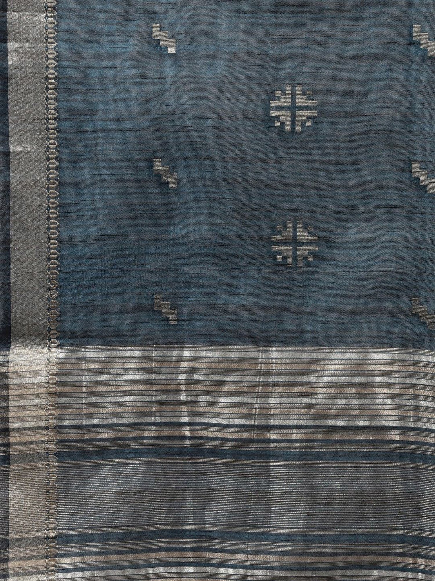 Indo Era Teal Blue Printed Dupatta