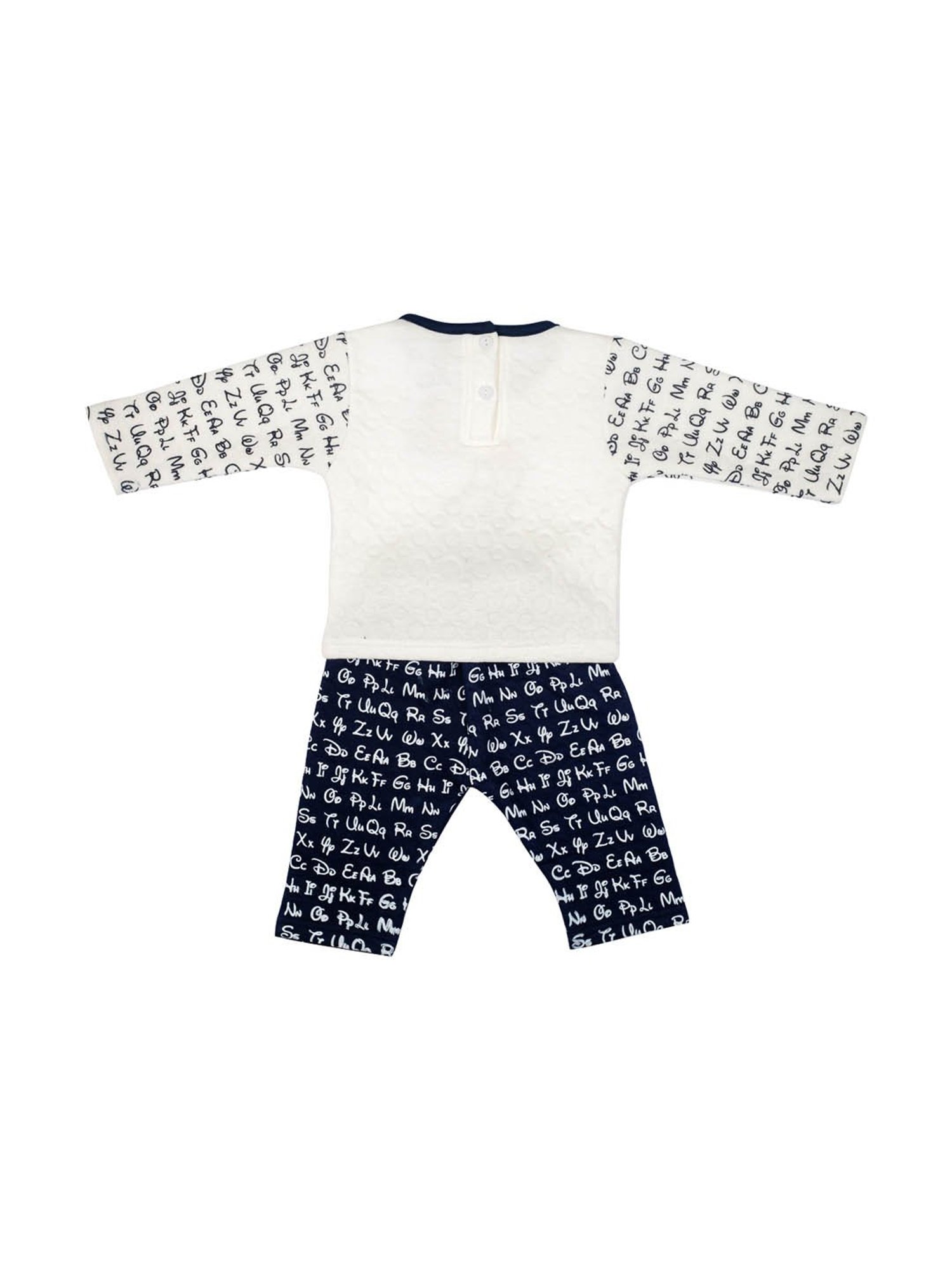 Mee Mee Kids White & Navy Printed T-Shirt with Pants