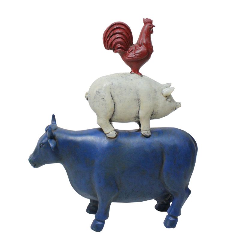 Northlight 12" Patriotic Stacked Farm Animals Outdoor Garden Statue