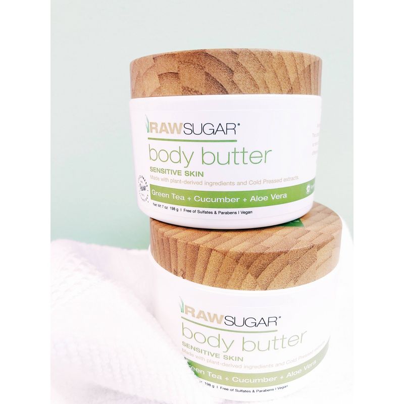 Raw Sugar Body Butter Green Tea + Cucumber + Aloe Vera - 7 oz
