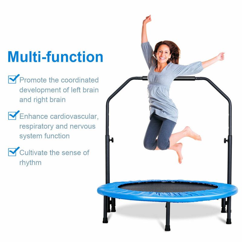 Costway 14 Ft Multicolored Trampoline Recreational Exercise w/ Safety Net Ladder
