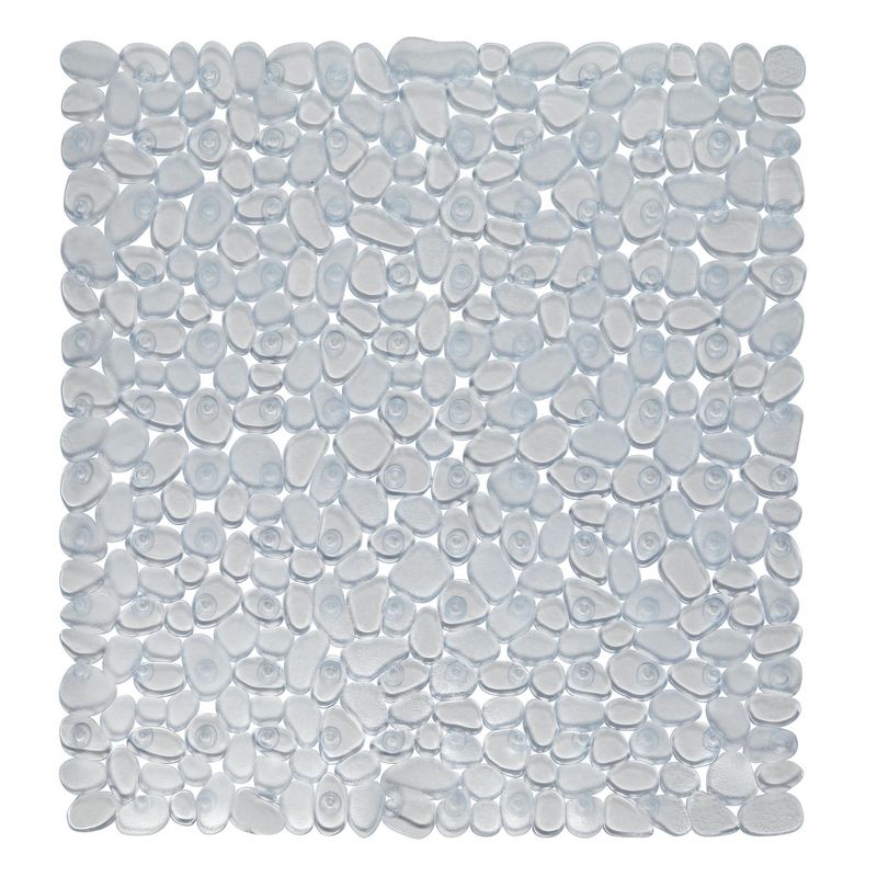 Carnation Home Fashions Stall Size"Pebbles" Vinyl Bath Mat in clear