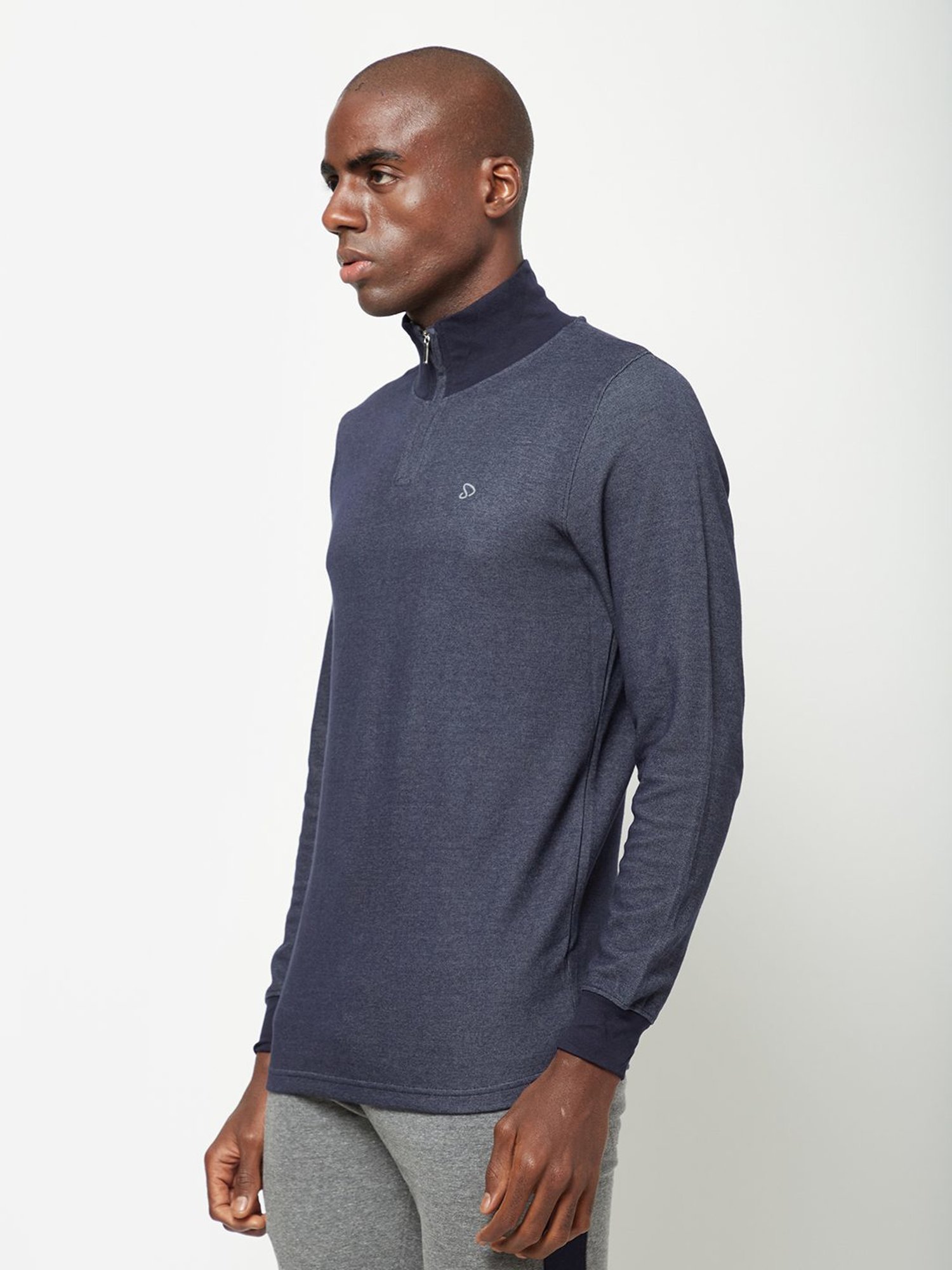 Sporto Navy Denim Slim Fit T-Shirt