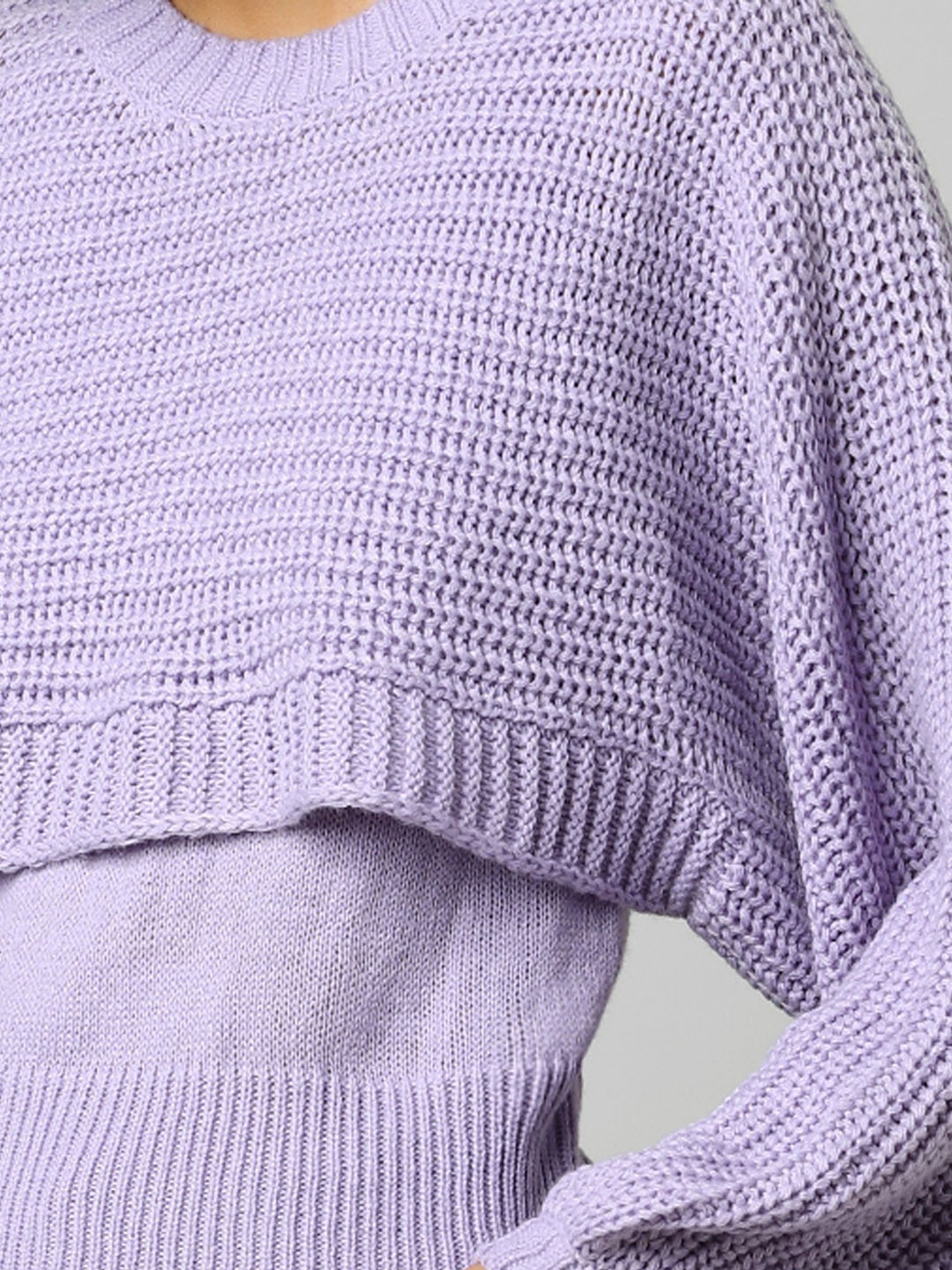 JDY By Only Purple Self Design Pullover