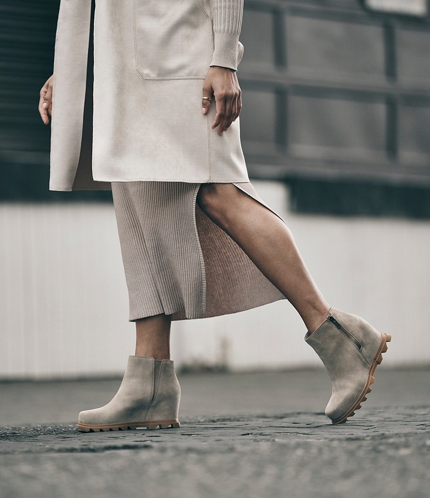 Sorel Joan of Arctic Waterproof Suede Wedge Zip Booties