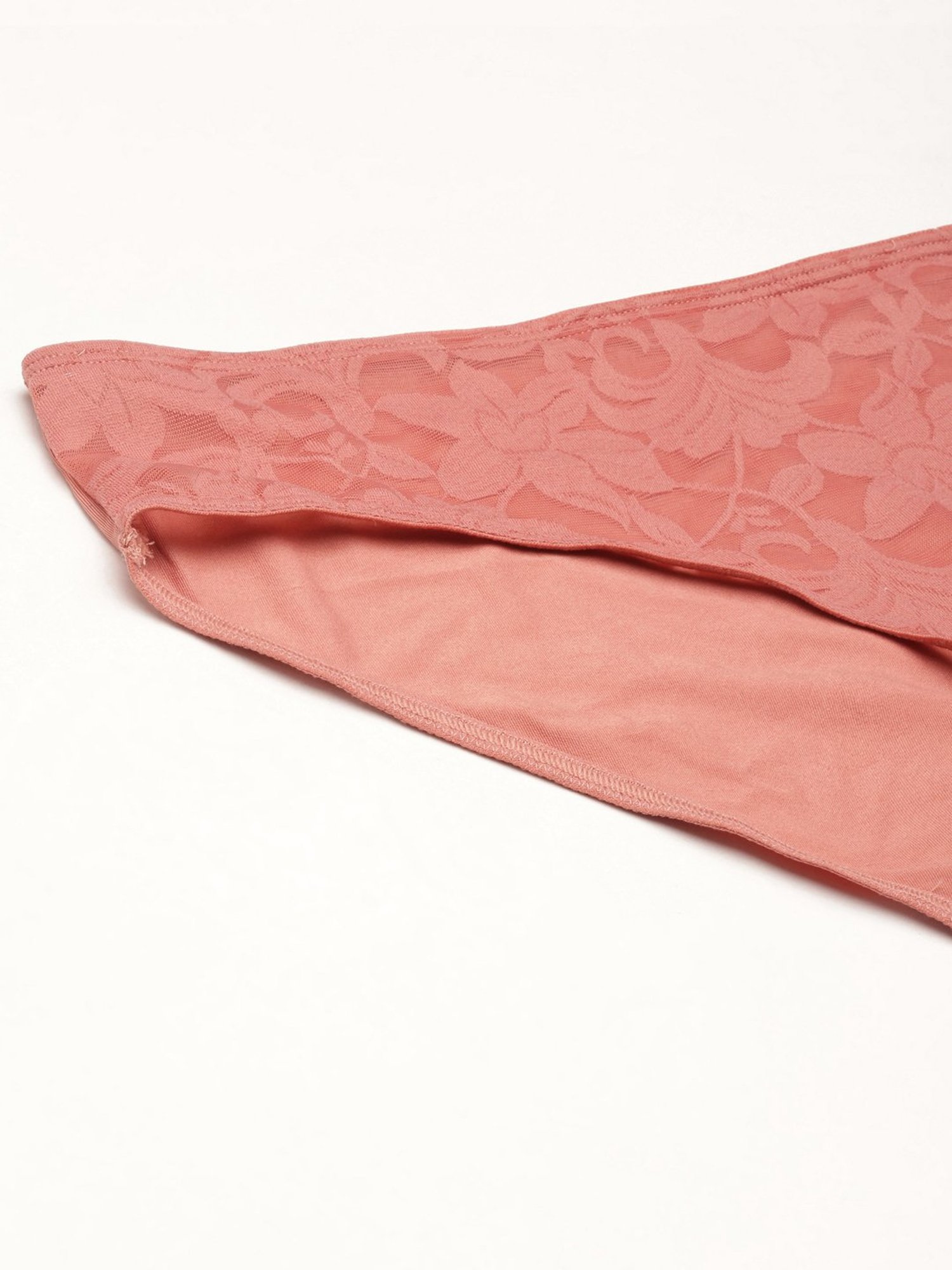 Enamor Nude Pink Lace Work Hipster Panty